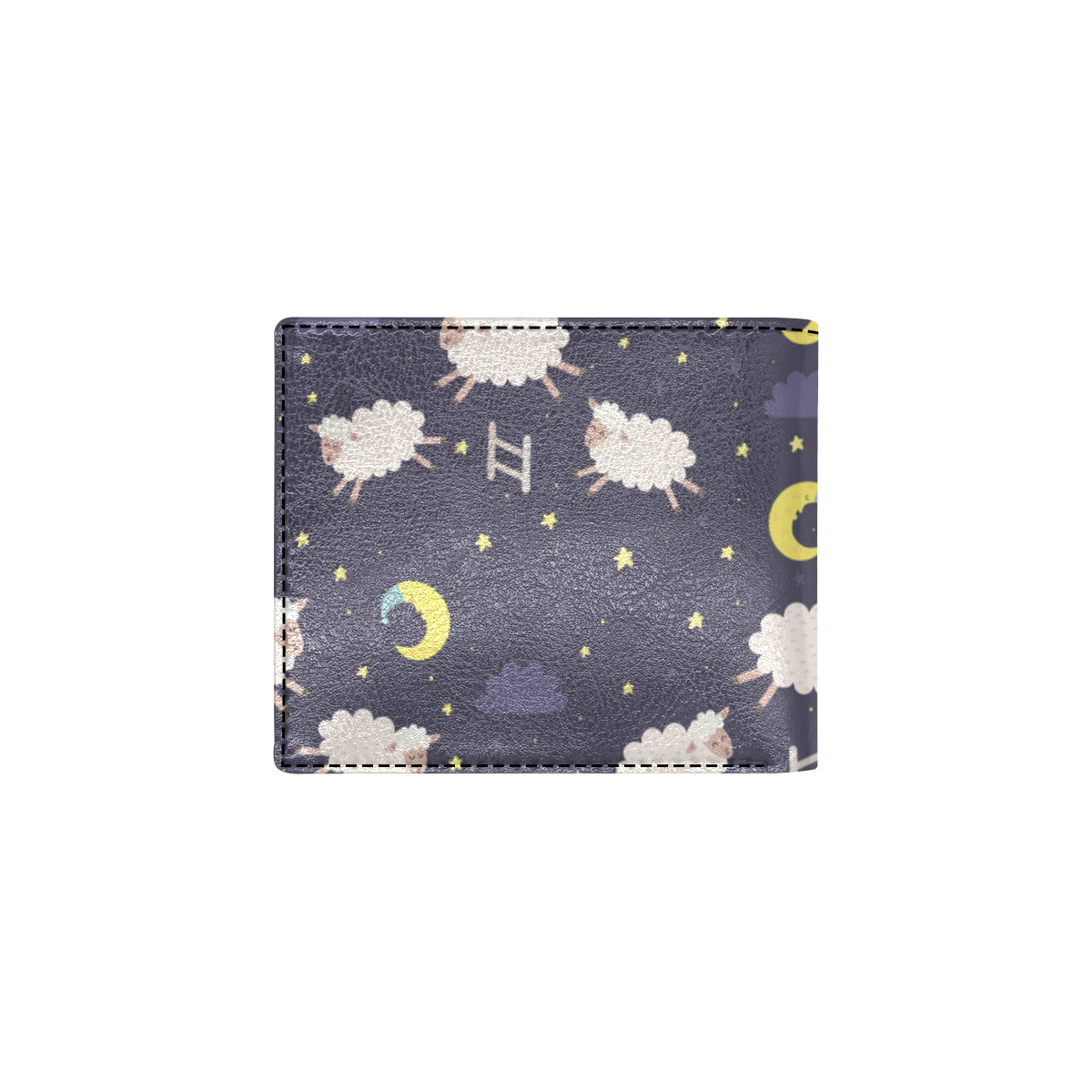 Sheep Night Pattern Print Design 02 Men's ID Card Wallet