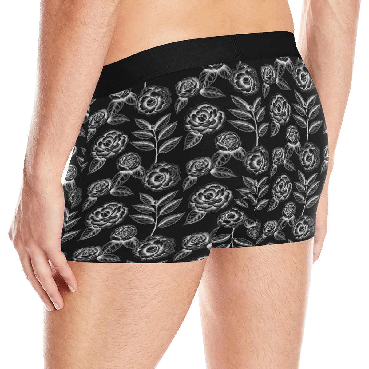 Camellia Pattern Print Design 02 Men's Boxer Briefs