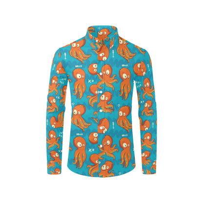 Octopus Pattern Print Design A02 Men's Long Sleeve Shirt