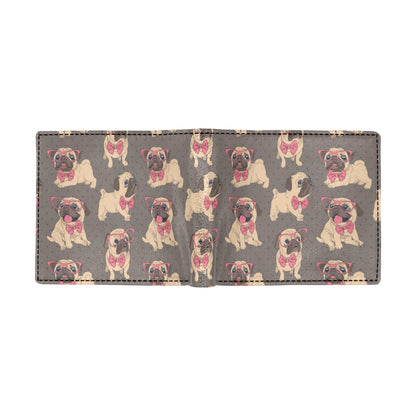 Pug Pattern Print Design A05 Men's ID Card Wallet