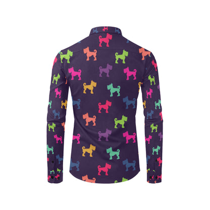 Schnauzers Pattern Print Design A05 Men's Long Sleeve Shirt