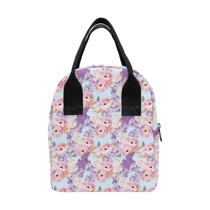 Lilac Pattern Print Design LI03 Insulated Lunch Bag