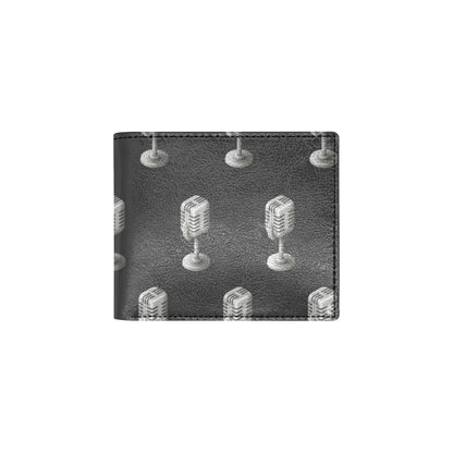 Microphone Vintage Pattern Print Design 01 Men's ID Card Wallet