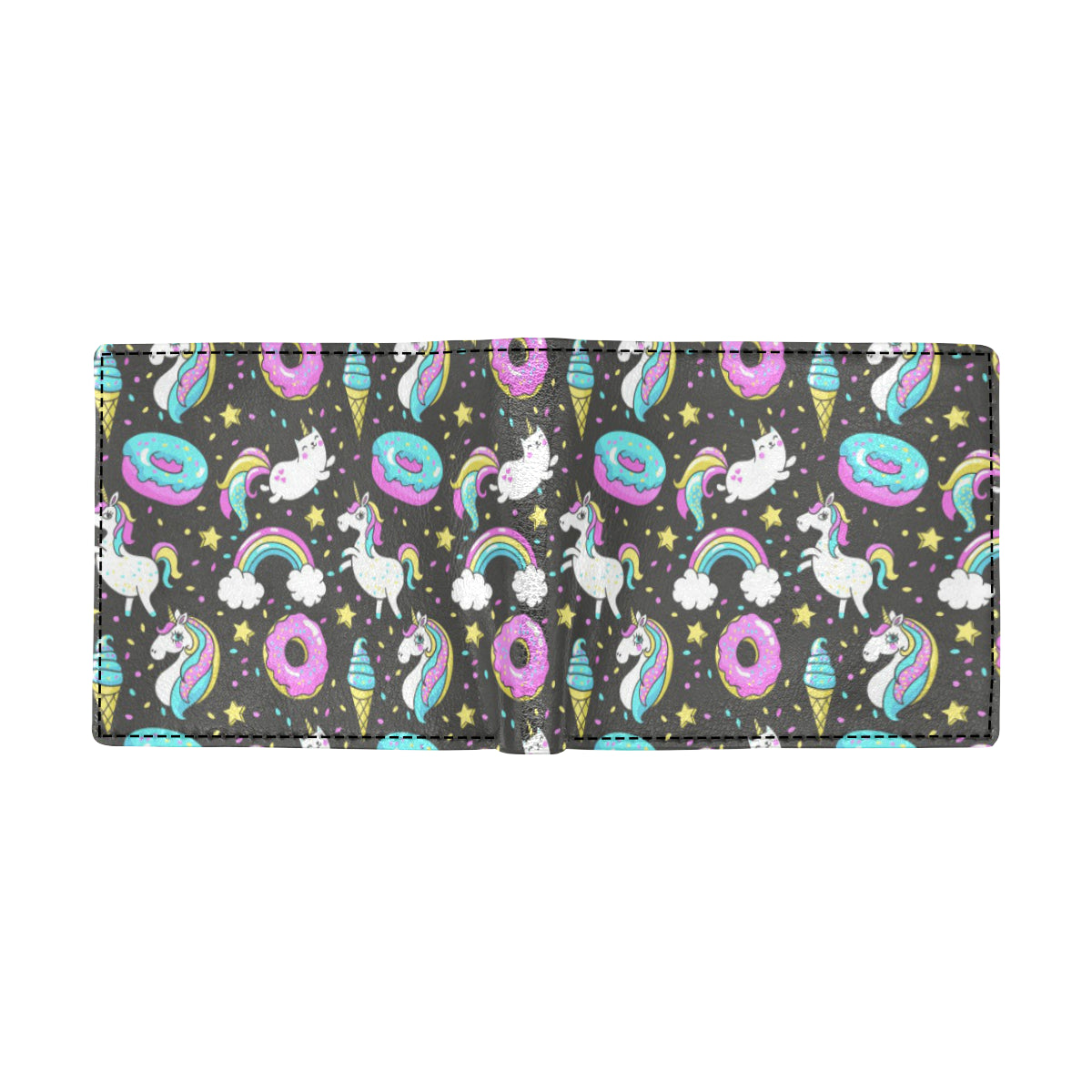 Donut Unicorn Pattern Print Design DN09 Men's ID Card Wallet