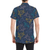 Sea Turtle Baby Print Men's Short Sleeve Button Up Shirt