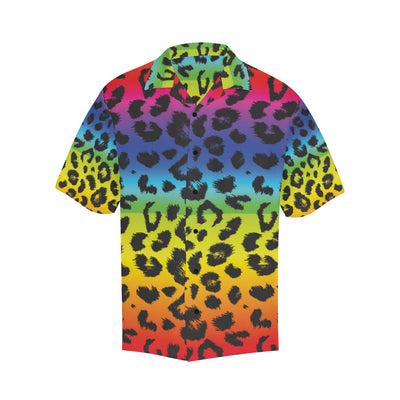 Rainbow Leopard Pattern Print Design A01 Men's Hawaiian Shirt