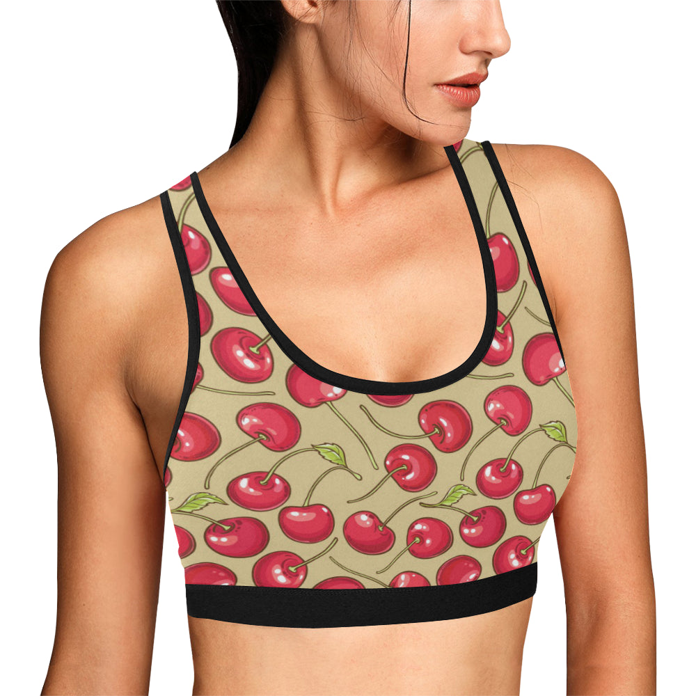 Cherry Pattern Print Design CH05 Sports Bra