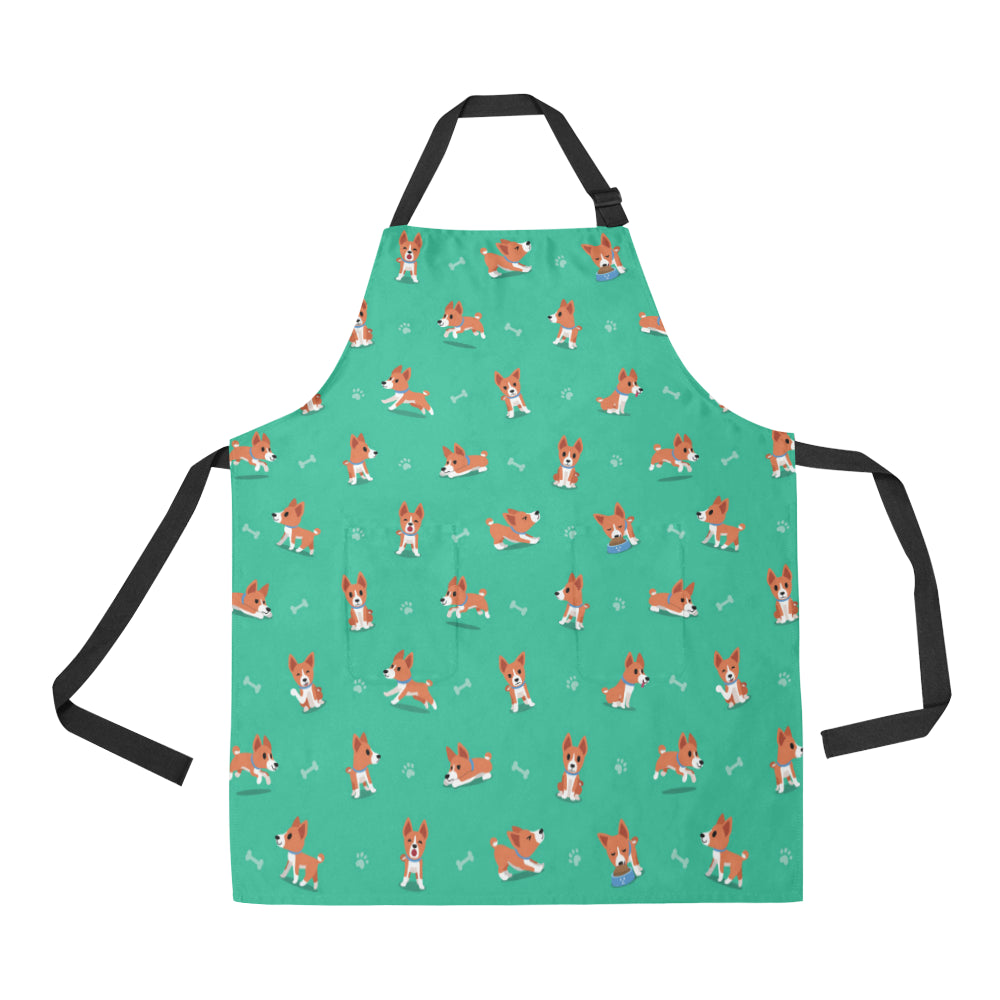 Basenji Pattern Print Design 02 Apron with Pocket