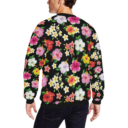 Hibiscus Pattern Print Design HB025 Men Long Sleeve Sweatshirt