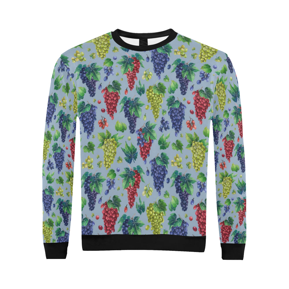 Grape Pattern Print Design GP06 Men Long Sleeve Sweatshirt