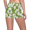 Tulip White Pattern Print Design TP05 Yoga Shorts