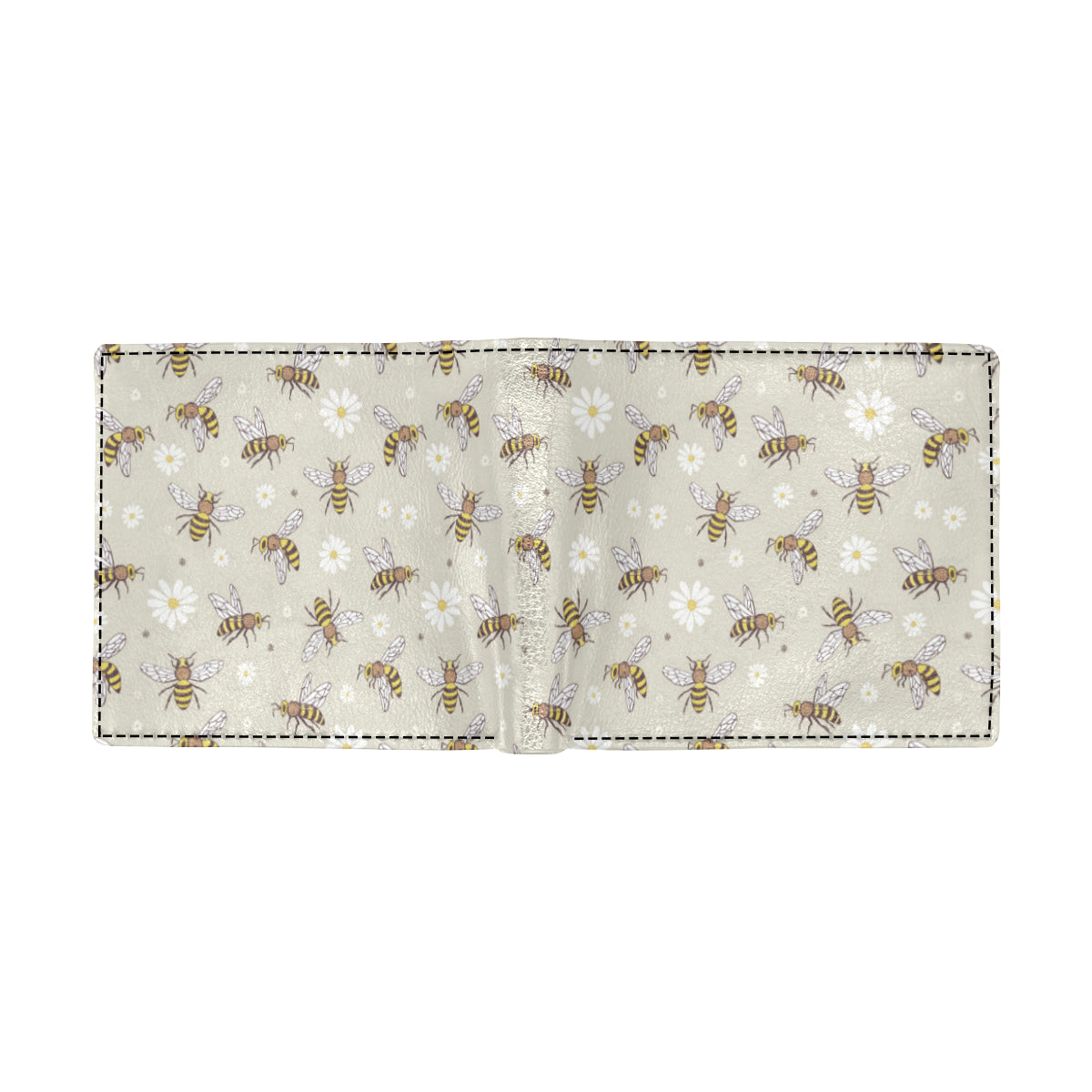 Bee Pattern Print Design 03 Men's ID Card Wallet