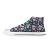 Sugar Skull Print Design LKS308 High Top Women's White Shoes