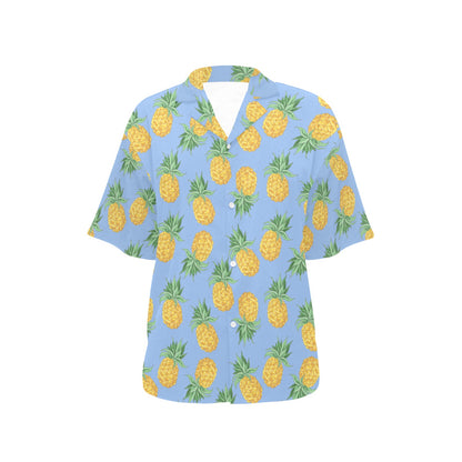 Pineapple Pattern Print Design A04 Women's Hawaiian Shirt