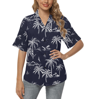 Pacific island Pattern Print Design A02 Women's Hawaiian Shirt