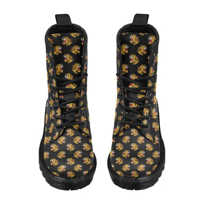 Tiger Head Print Design LKS306 Women's Boots