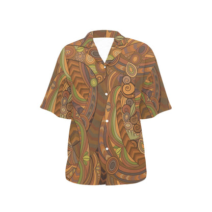 Maori Ornament Design Print Women's Hawaiian Shirt