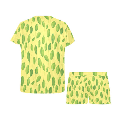 Spinach Print Design LKS302 Women's Short Pajama Set