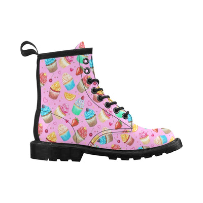 Cupcake Pattern Print Design CP05 Women's Boots