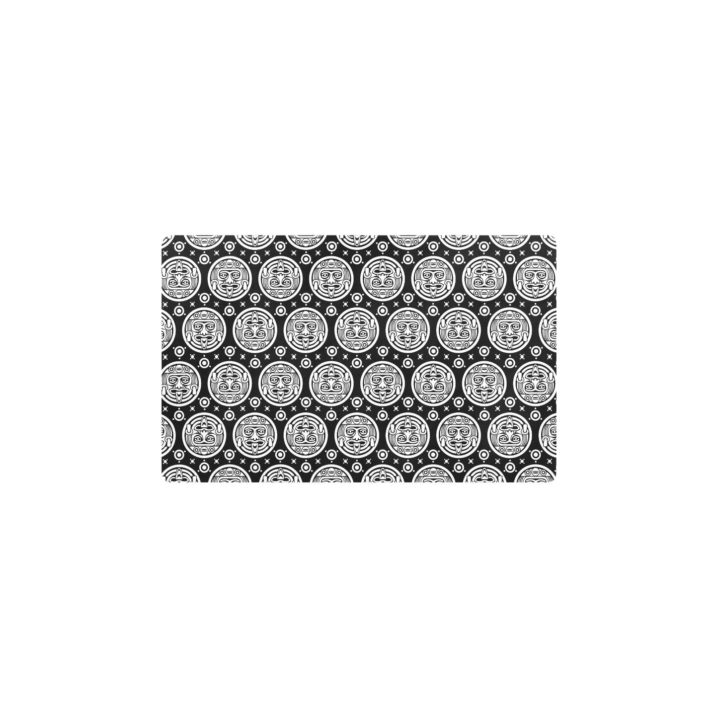 Calendar Aztec White Black Print Pattern Kitchen Mat