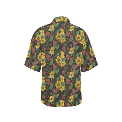 Sunflower Print Design LKS303 Women's Hawaiian Shirt