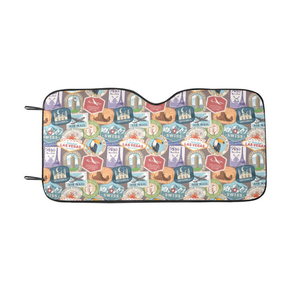 Travel Stamp Print Design LKS301 Car front Windshield Sun Shade