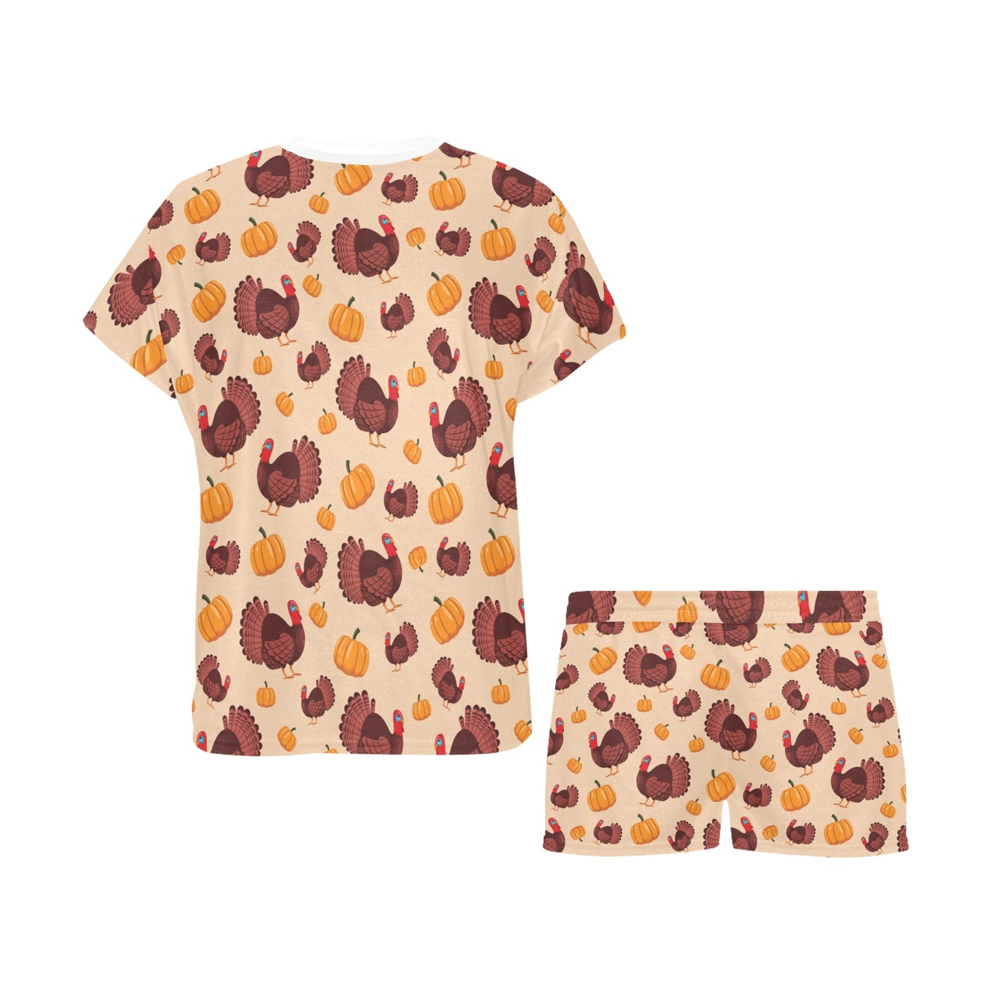 Thanksgiving Print Design LKS308 Women's Short Pajama Set