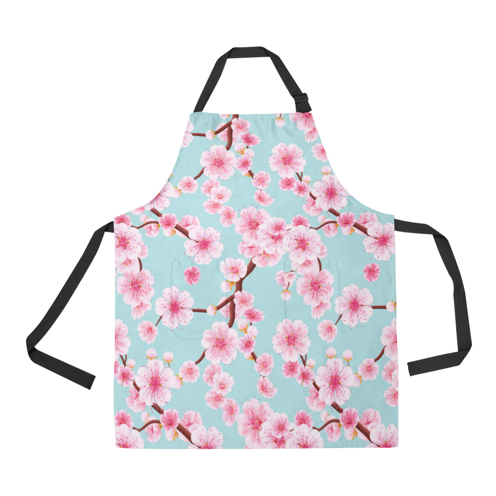 Cherry Blossom Pattern Print Design CB04 Apron with Pocket