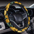 Elegant Yellow Tulip Print Steering Wheel Cover with Elastic Edge