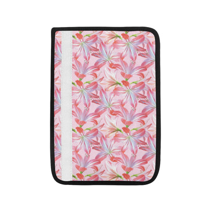 Amaryllis Pattern Print Design 02 Car Seat Belt Cover