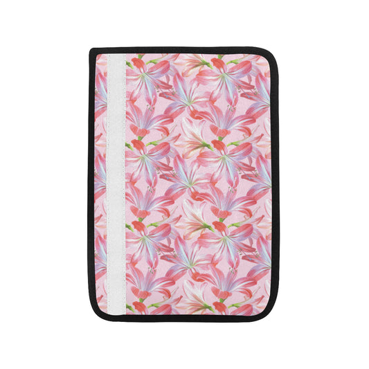 Amaryllis Pattern Print Design 02 Car Seat Belt Cover