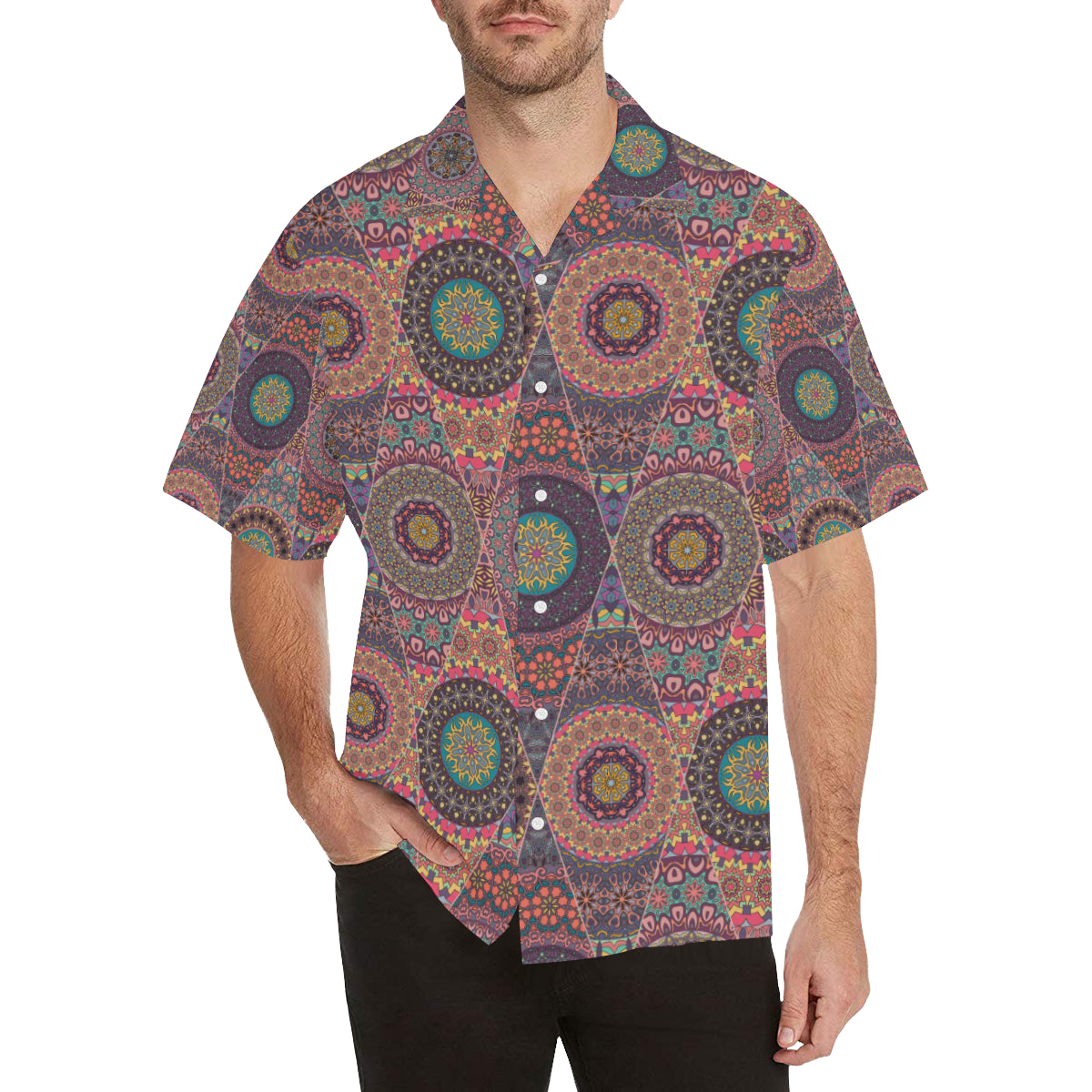 Bohemian Pattern Print Design 07 Men's Hawaiian Shirt