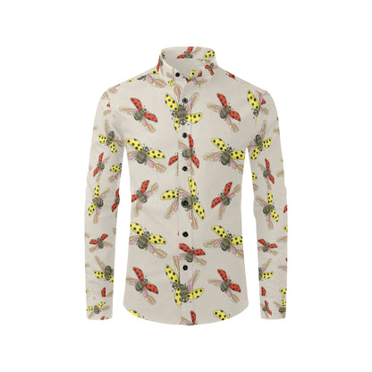 Ladybug Pattern Print Design 04 Men's Long Sleeve Shirt