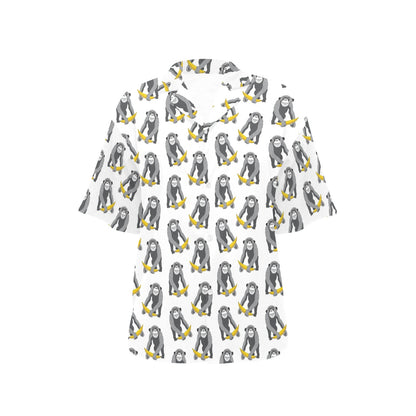 Chimpanzee Pattern Print Design 05 Women's Hawaiian Shirt