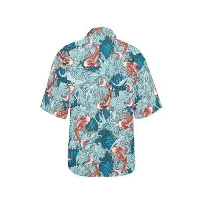 KOI Fish Pattern Print Design 05 Women's Hawaiian Shirt