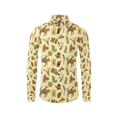 Cowboy Pattern Print Design 04 Men's Long Sleeve Shirt