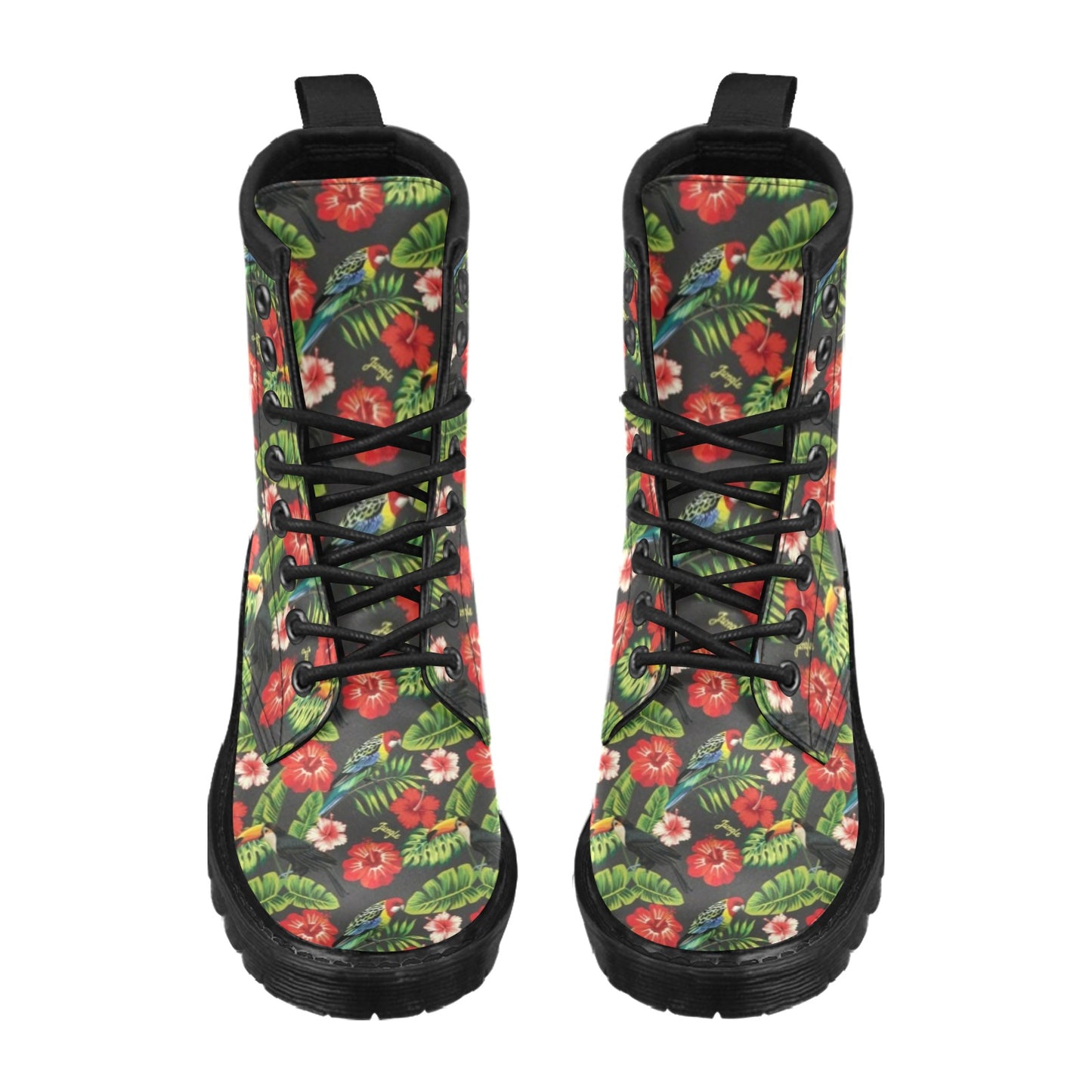 Tropical Flower Pattern Print Design TF04 Women's Boots