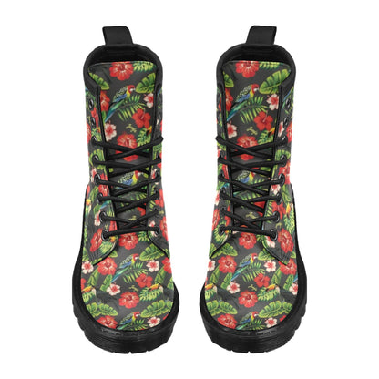 Tropical Flower Pattern Print Design TF04 Women's Boots