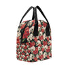 Skull Red Rose Insulated Lunch Bag