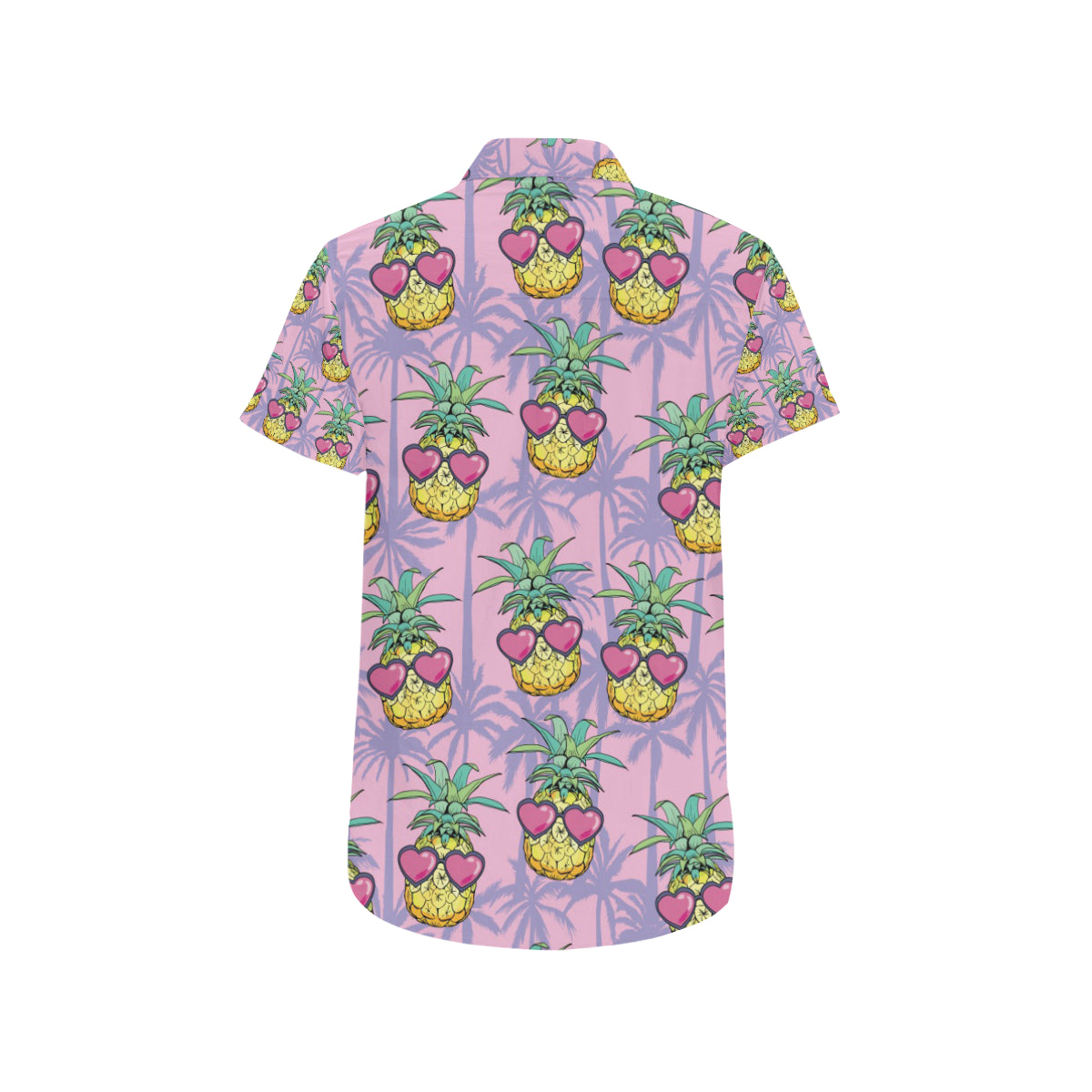 Pineapple Pattern Print Design PP06 Men's Short Sleeve Button Up Shirt