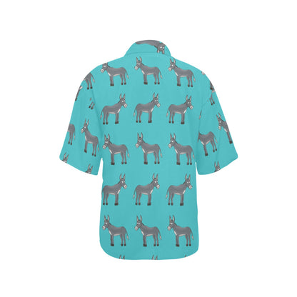 Donkey Pattern Print Design 01 Women's Hawaiian Shirt