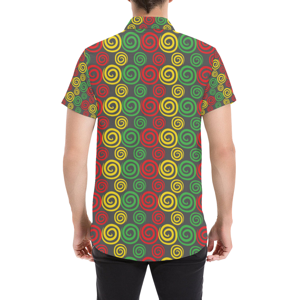 Rastafarian Pattern Print Design A05 Men's Short Sleeve Button Up Shirt