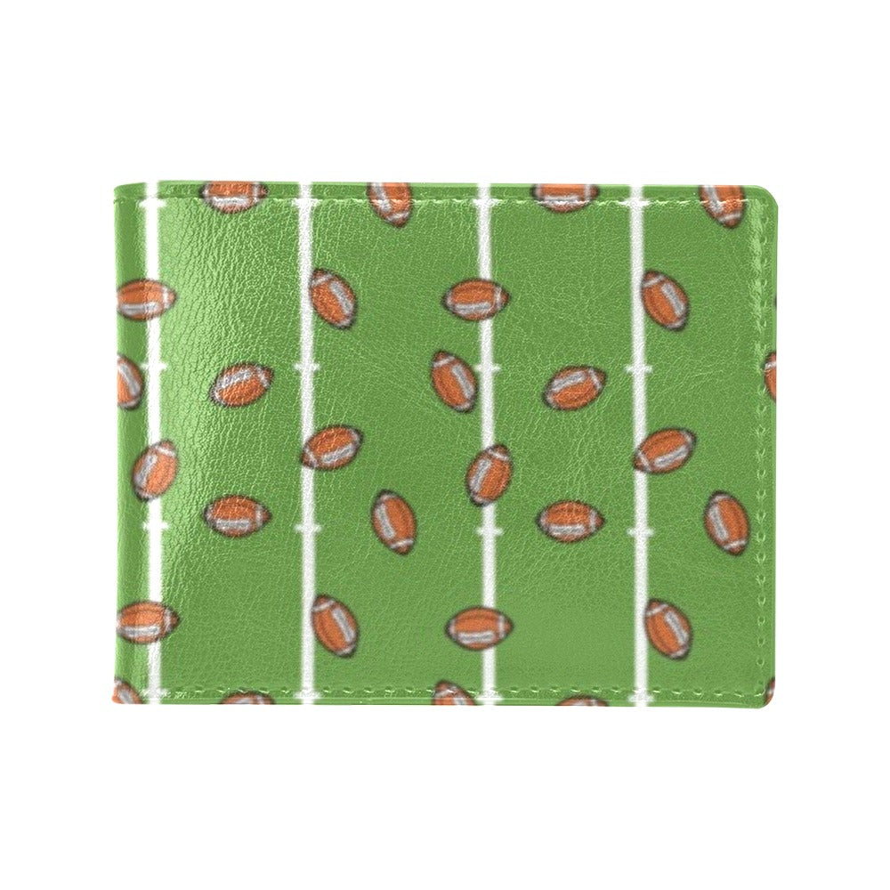 American Football on Field Themed Print Men's ID Card Wallet