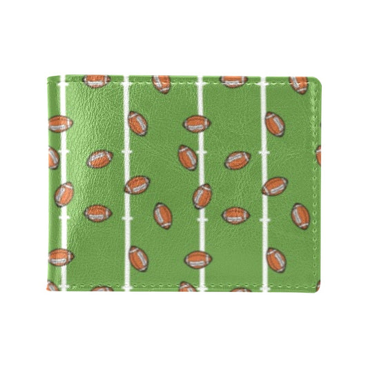 American Football on Field Themed Print Men's ID Card Wallet