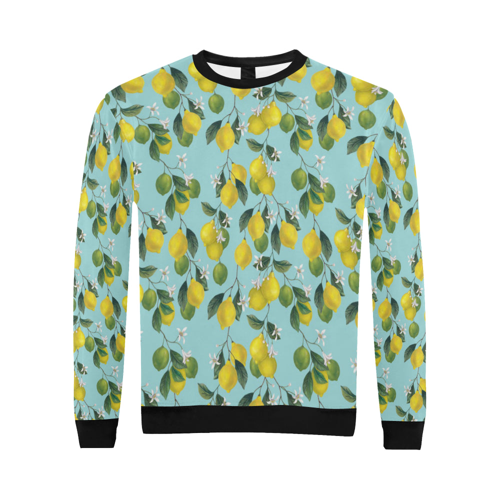 Lemon Pattern Print Design LM05 Men Long Sleeve Sweatshirt