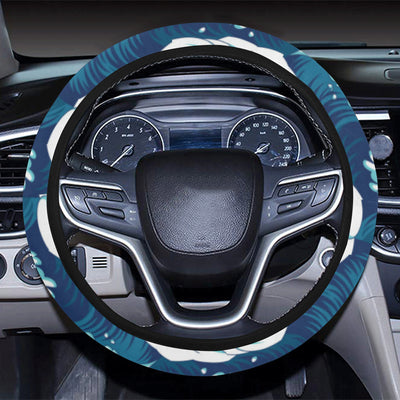 Ocean Wave Pattern Print Steering Wheel Cover with Elastic Edge