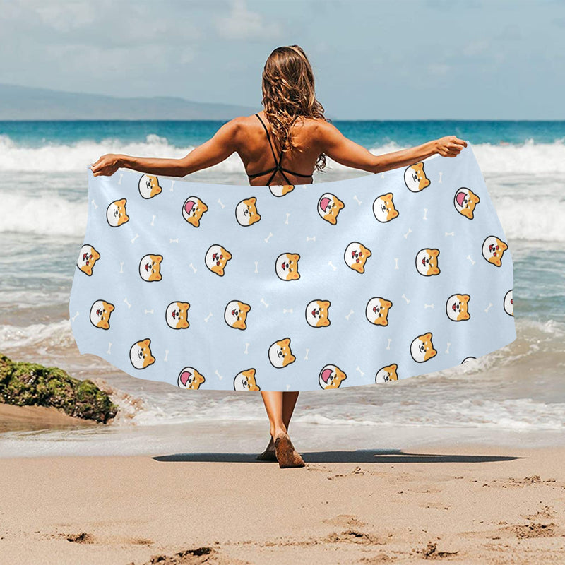 Shiba Inu Print Design LKS3012 Beach Towel 32" x 71"