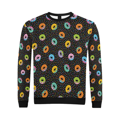 Donut Pattern Print Design DN012 Men Long Sleeve Sweatshirt
