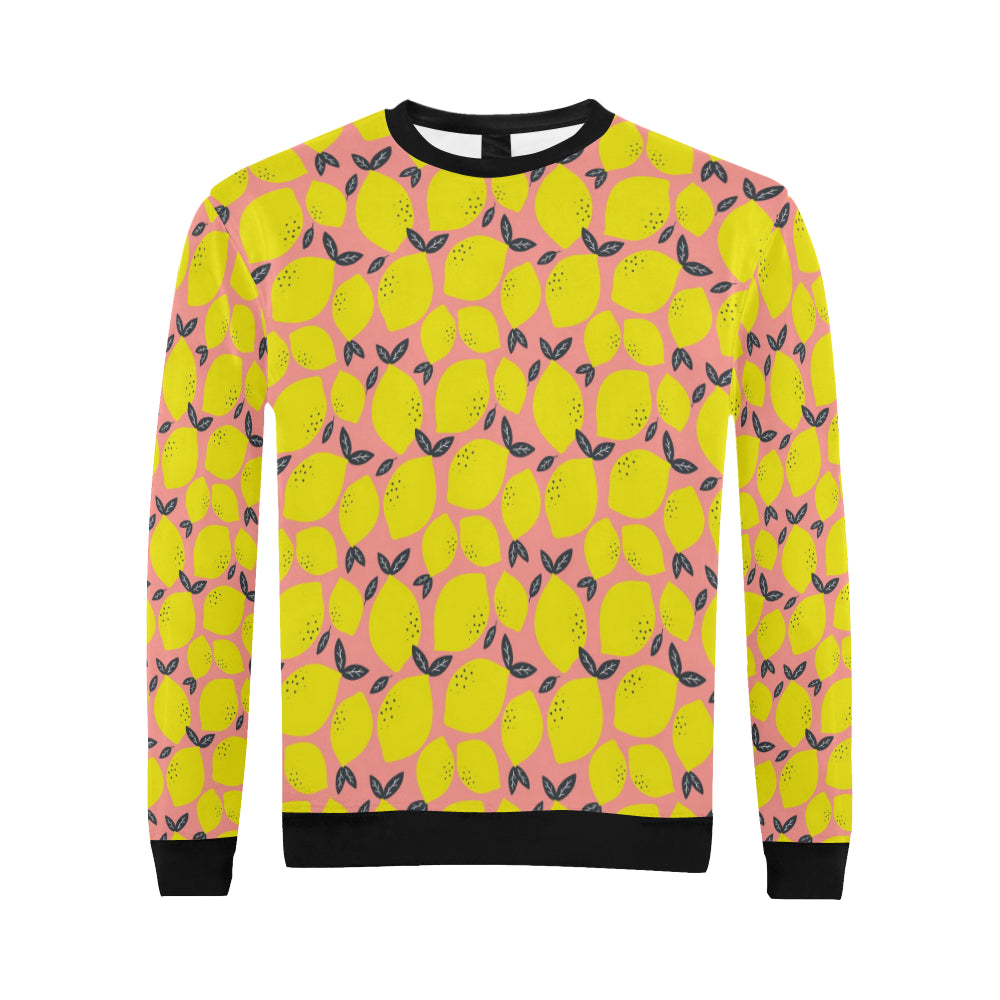Lemon Pattern Print Design LM03 Men Long Sleeve Sweatshirt