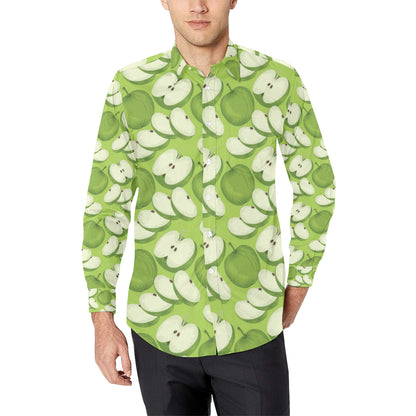 Apple Pattern Print Design AP010 Men's Long Sleeve Shirt
